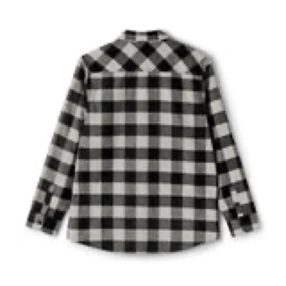 BURNSIDE BLACK AND WHITE FLANNEL WITH TWO POCKETS FOR MEN OR WOMEN! - Picture 3 of 4